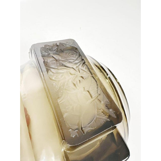 Glass Art Deco Sculpted Glass Catchall, France, 1940s For Sale - Image 7 of 15