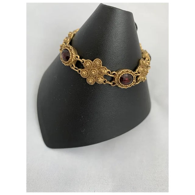 Early 20th Century Early 20th Century Bohemian Garnet Bracelet For Sale - Image 5 of 12