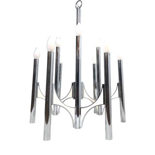Nine Light Chandelier by Gaetano Sciolari, 1970s For Sale