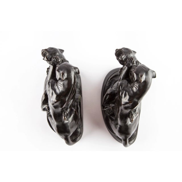 Kronheim and Oldenbusch Fighting Mountain Lion Bookends For Sale - Image 11 of 12