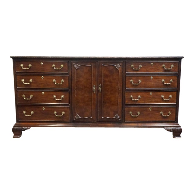 Century Furniture Solid Mahogany Traditional Style 73" Triple Door Dresser For Sale