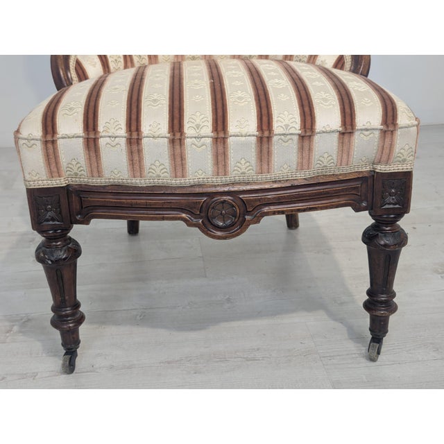 Wood Vintage Chair in Carved Wood on Wheels, 1955 For Sale - Image 7 of 16