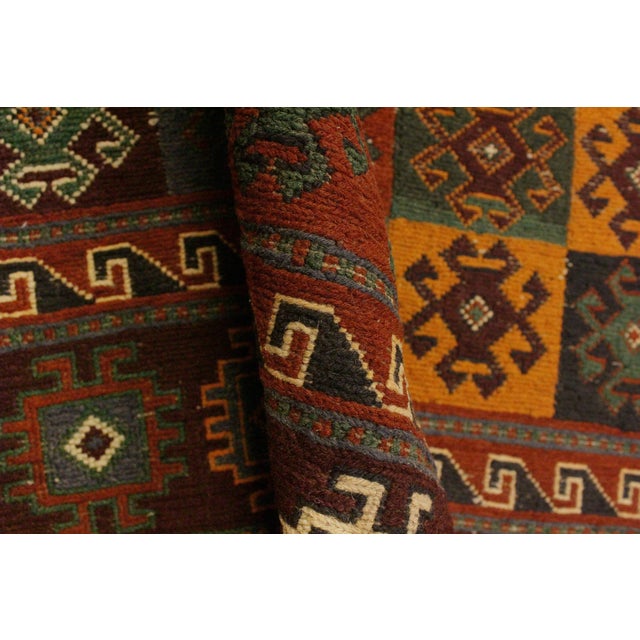 Textile Vintage Soumak Rust/Brown Wool Rug - 4'11'' X 6'5'' For Sale - Image 7 of 10