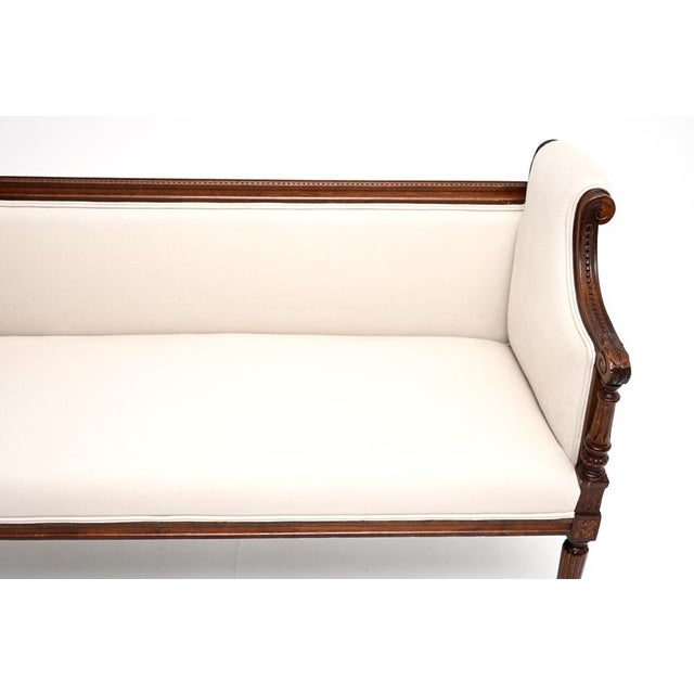 Wood Antique French Scroll End Settee, 1880 For Sale - Image 7 of 11