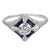 Art Deco 1920s Art Deco Diamond Synthetic Sapphire 18k White Gold Ring, Size 7 For Sale - Image 3 of 6