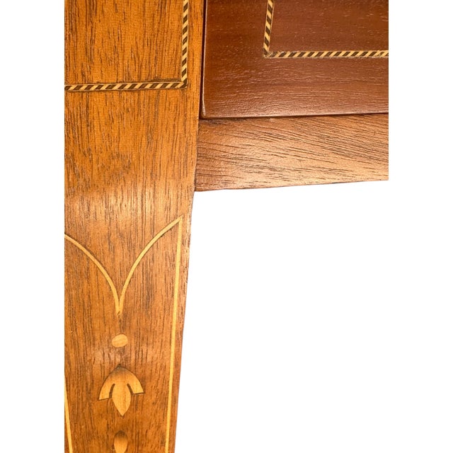Wood Federal Style Inlaid Mahogany Ladies Tambour Writing Desk & Secretary. For Sale - Image 7 of 12