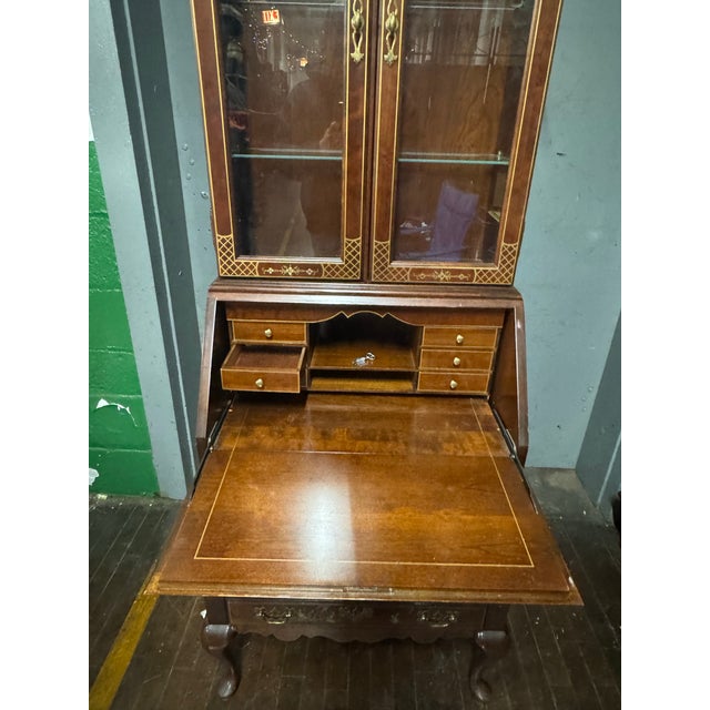 Chinoiserie Late 20th Century Chinoiserie Secretary Desk With Glazed Cabinet by Jasper Cabinet For Sale - Image 3 of 11