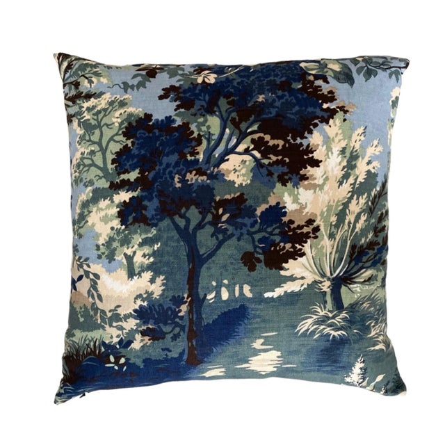 This beautiful Thibaut fabric has so many colors to work with: Navy Blue, Teal, Sky Blue Dark Brown, Tan, and Cream. A...