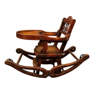 Late 19th Century Victorian Transforming Children's High Rocking Chair For Sale