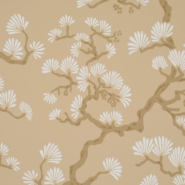 Traditional Sample - Schumacher Hinata Wallcovering In Neutral For Sale - Image 3 of 5