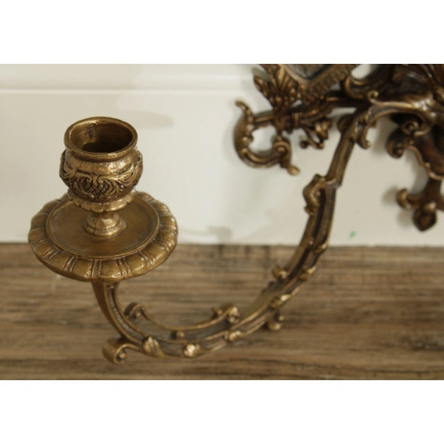Brass Renaissance Style Girandole Mirror For Sale In Philadelphia - Image 6 of 13