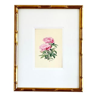 Original Hand-Painted Peonies Painting, Framed For Sale