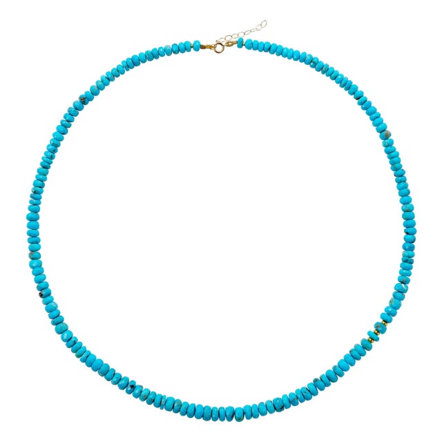 December Birthstone Turquoise 18k Gold Necklace For Sale