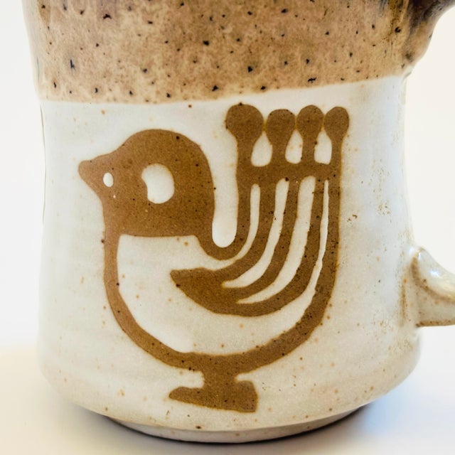 Mid Century Pottery Bird Mug For Sale - Image 4 of 8