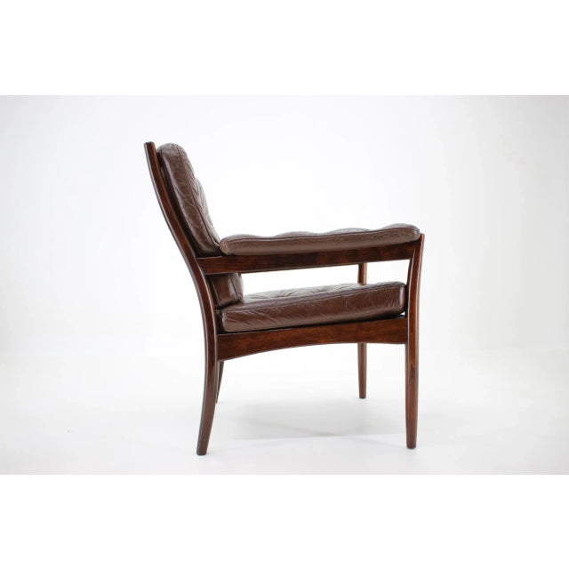 Mid-Century Modern Mid-Century Scandinavian Leather Armchair from G-Möbler, Sweden, 1970s For Sale - Image 3 of 8