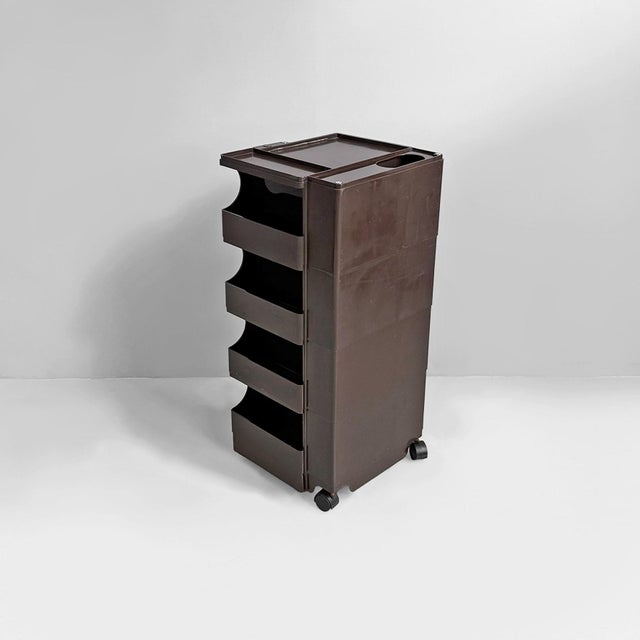 Italian Modern Brown Boby Storage Trolley by Joe Colombo for Bieffeplast, 1970s For Sale - Image 3 of 15