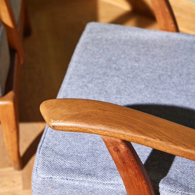 Wood Mid‑Century Moden Italian Wingback Lounge Chairs, 1950s, Set of 2 For Sale - Image 7 of 8