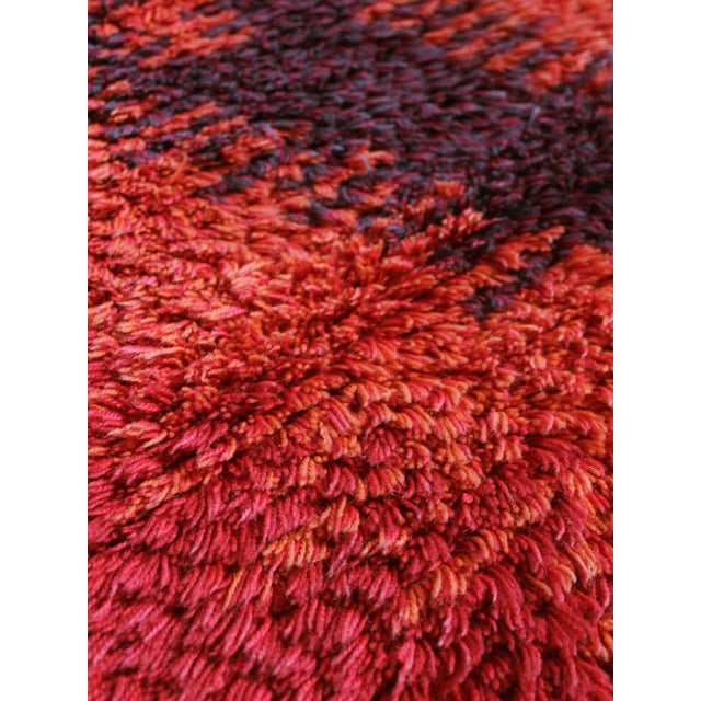 Swedish Abstract Knotted Pile Wall Wool Rug, 1960, in Flawless conditions. Designed 1960 to 1969