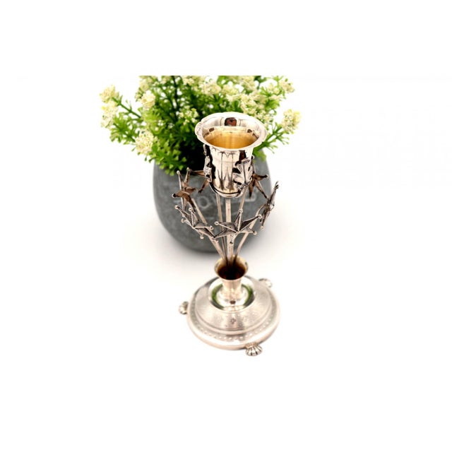 Silver Toothpick Holder with Chalice and Acanthus Leaves For Sale - Image 5 of 7