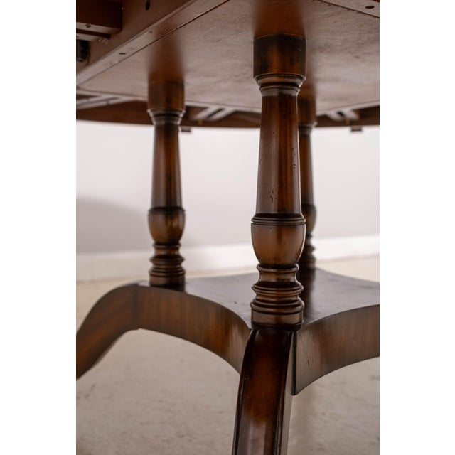 Maitland-Smith Round Dining Room Table With Perimeter Leaves For Sale - Image 11 of 18