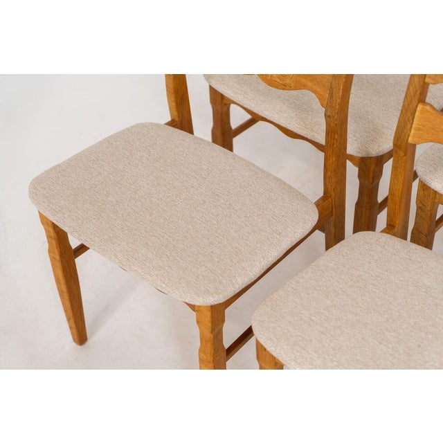 Wood Brutalist Chairs in Oak by Henning Kjaernulf, Set of 6 For Sale - Image 7 of 15