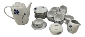 Vintage Czech Bohemia Glazed Porcelain Tea Set, Czechoslovakia, 1980s, Set of 26