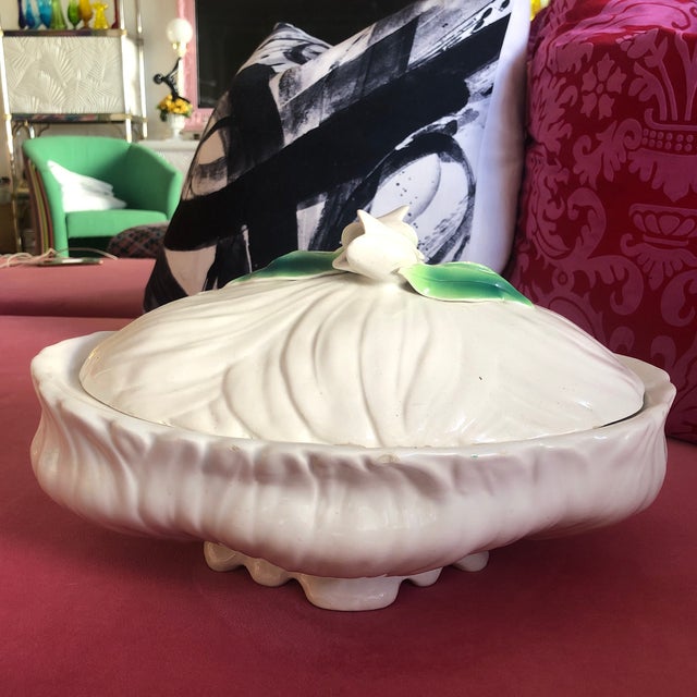Footed White Tulip Soup Tureen Made in Italy Chairish