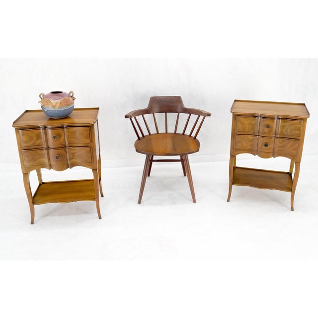 Pair of John Widdicomb Cherry Two Drawers Night Stands End Side Bed Tables