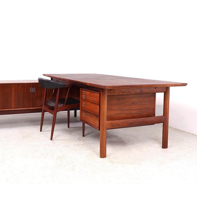 Mid-Century Modern Executive Desk with Sideboard by Arne Vodder for Sibast, 1960s, Set of 2 For Sale - Image 3 of 18