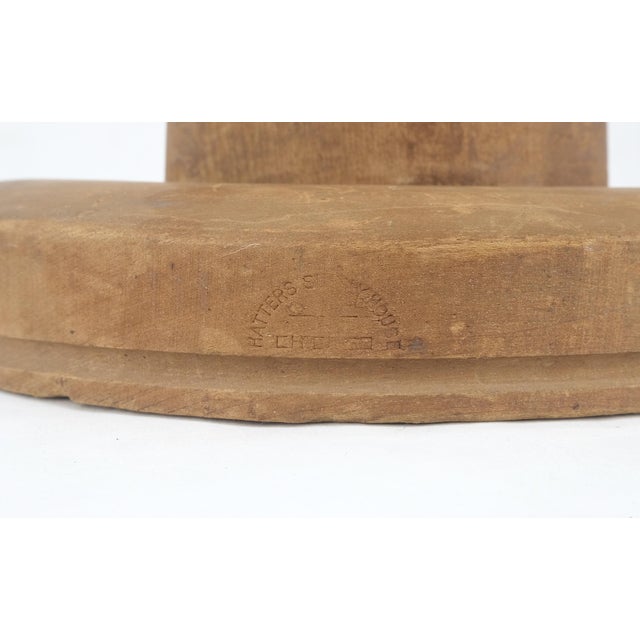 Early 20th Century Antique Solid Wood 2 Parts Hat From For Sale - Image 5 of 9