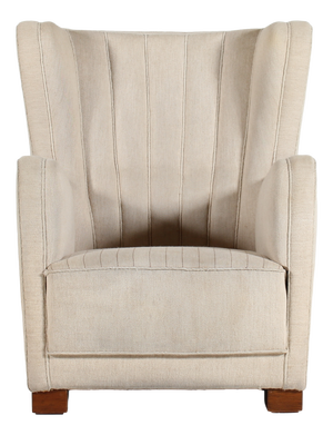 Large Danish Art Deco Wool Lounge Chair in the style of Fritz Hansen, 1930s