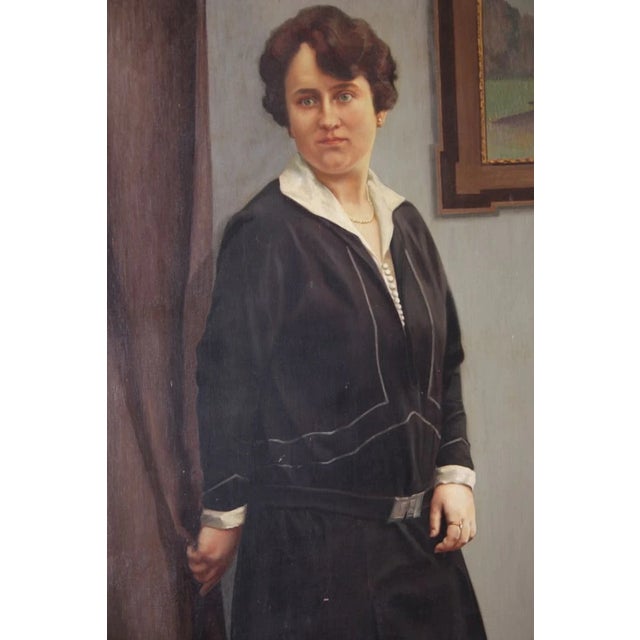 Geo (Georges, Joris) Rombaut (Ghent - Belgium, 1897-1984). Large portrait of a lady. Beautiful wooden frame. Dimensions...
