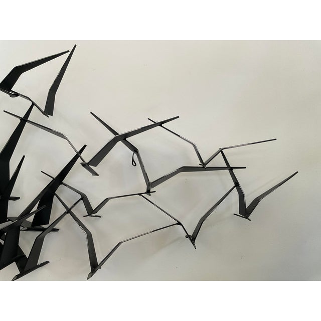 Mid-Century Modern C. Jeré "Flying Birds" Metal Wall Sculpture (1961) For Sale - Image 14 of 18