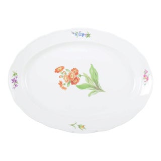 Large Oval Serving Dish in Porcelain with Floral Motif from Meissen, 1930s For Sale