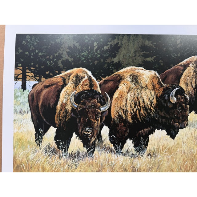 1991 Jocelyn Lillpop Russell BOUNDARY LINE-BISON Signed Numbered American Print This product is a limited edition print...