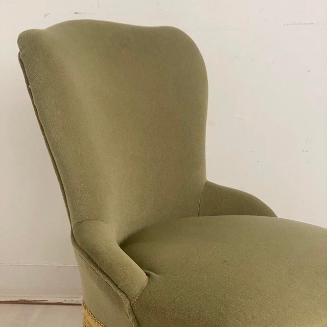 Small Toadstool Lounge Chair in Green Velvet, 1950s For Sale - Image 10 of 13