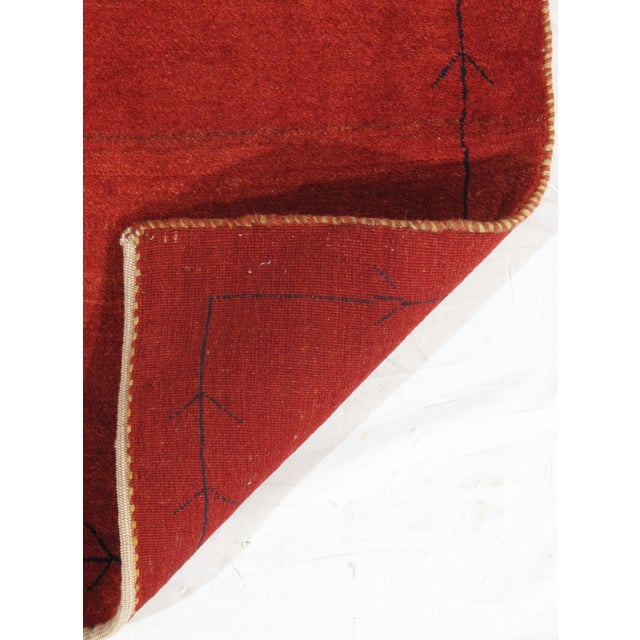 1980s Vintage Hand-Knotted Persian Gabbeh Runner 2'8" X 13'1" For Sale - Image 5 of 5