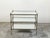 Mid-Century Modern Italian Midcentury Patinated Metal Trolley with Mirrored Shelves and Casters For Sale - Image 3 of 10