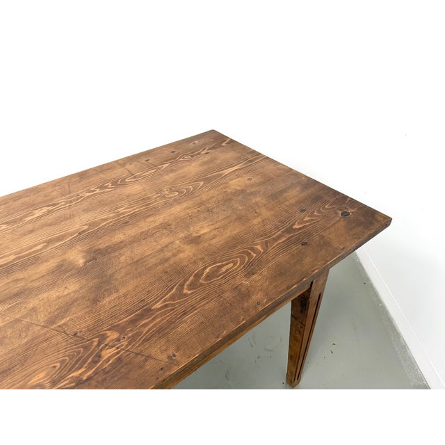 Pine Farmhouse Table with Drawers and Fluted Legs, France, 1950s For Sale - Image 12 of 18