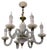 Italian Murano White Clear and Milk Glass Six-Arm Chandelier, 1950s For Sale