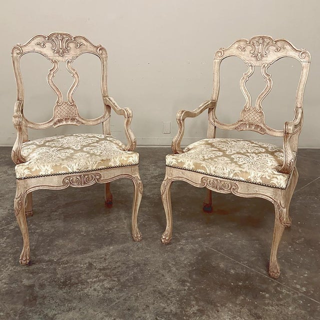 Antique Liegoise Louis XIV Armchairs in Stripped Oak For Sale - Image 4 of 16