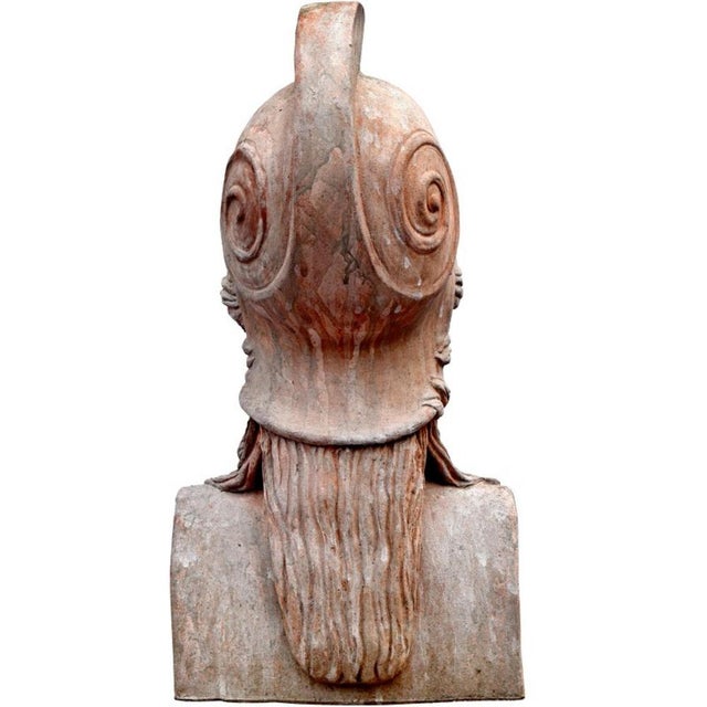 Herma of Athena in Terracotta, 1900s For Sale - Image 5 of 7