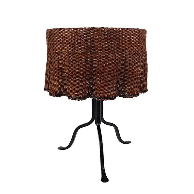 Cast Iron & Rattan Coffee Table For Sale - Image 3 of 10