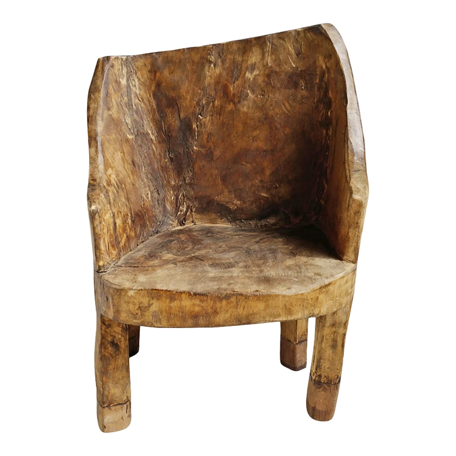 Vintage Wood Carved Naga Tribe Chair | Chairish
