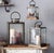 Art Deco Metal Box Lantern with Wood Base (Set of 3) For Sale - Image 3 of 3