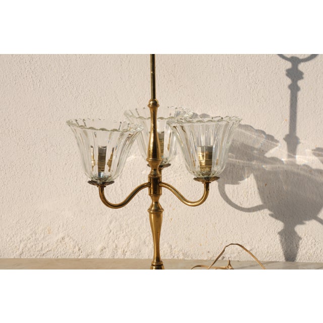 1940s Large Size Art Decò Murano Glass Table Lamp For Sale - Image 9 of 13