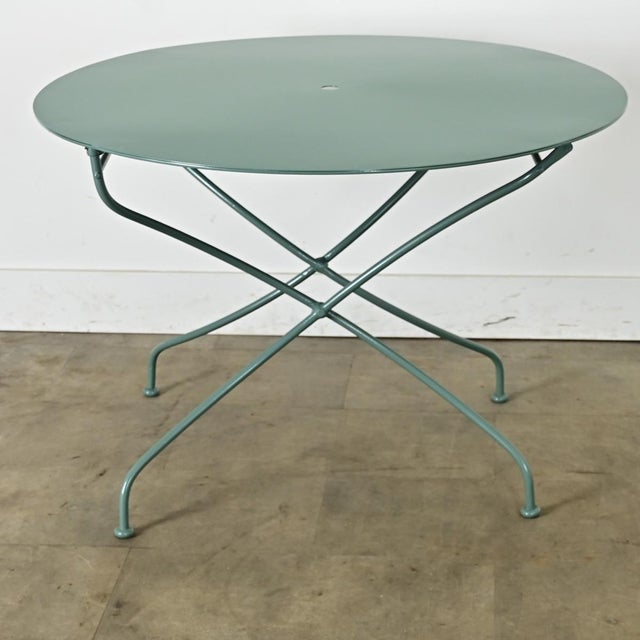 Late 19th Century Late 19th Century French Iron Bistro Table with New Powdercoat For Sale - Image 5 of 10
