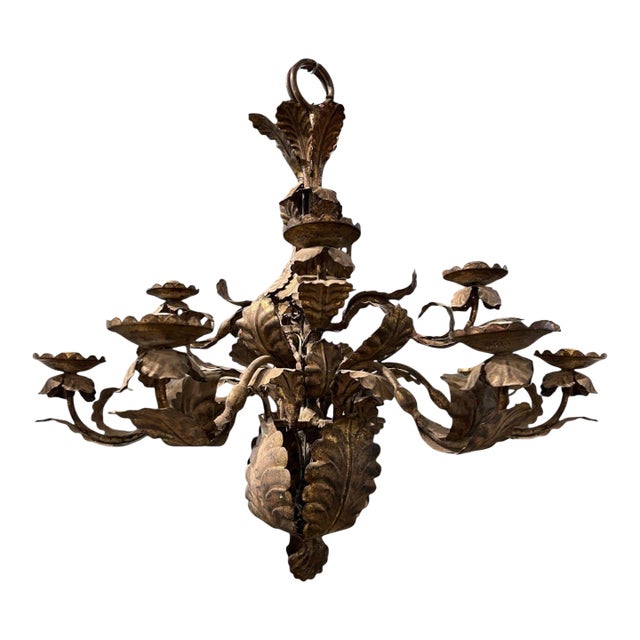 18th Century Piemontese Tole Chandelier (Two Available) For Sale