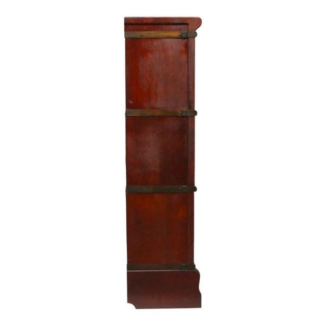 Brown Macey Arts & Crafts Mahogany 3 Stack Barrister Bookcase C1920 For Sale - Image 8 of 8
