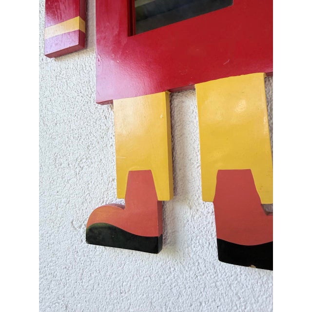 Childrens Mirror with Painted Wooden Figure, 1980s For Sale - Image 15 of 18